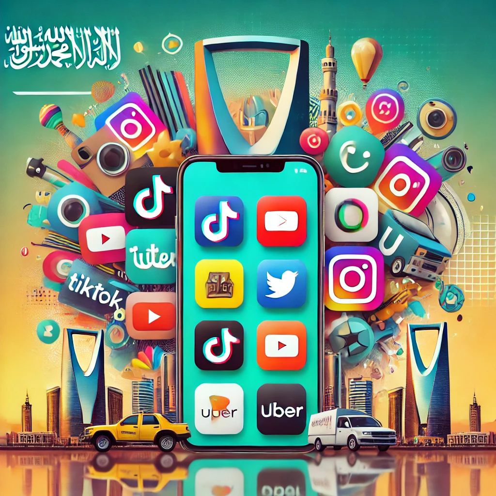 What are the trending applications used by the residents within Saudi Arabia?